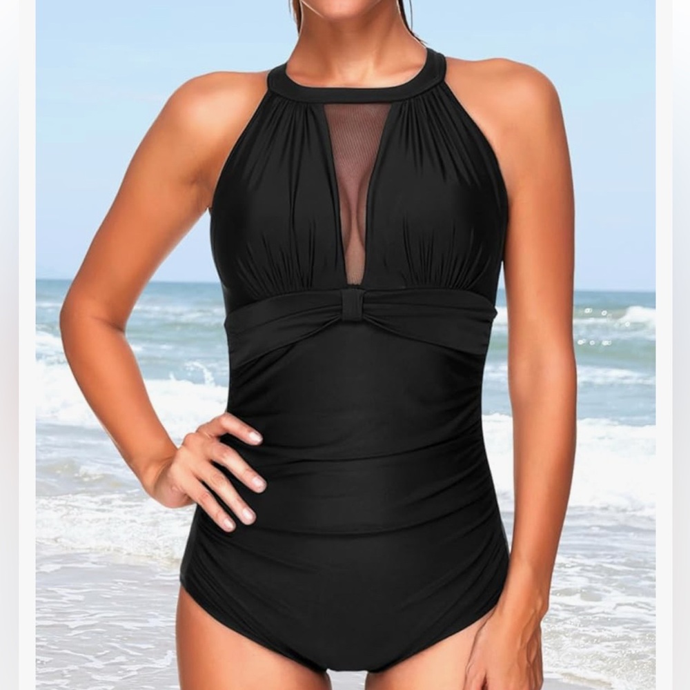 Tempt Me High Neck Plunge Tummy Control Swimsuit size 16
